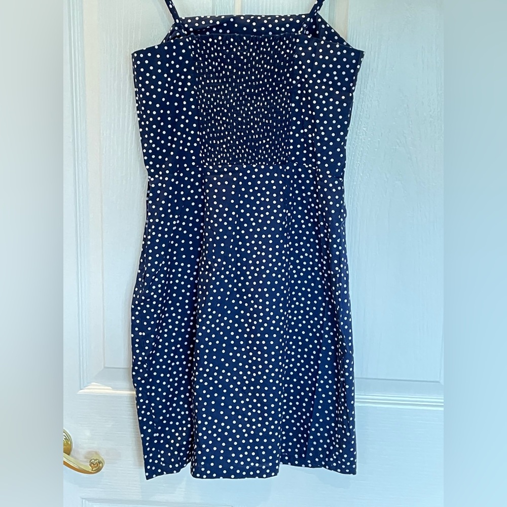 H&M dotted navy blue cotton summer Dress,New but without tags.